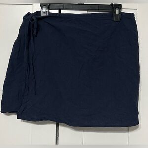 Elegant Navy Wrap Skirt